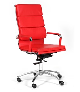 Кресло компьютерное CHAIRMAN 750 экокожа красная в Нальчике
