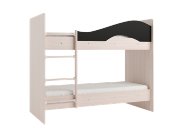 Детская  двухъярусная кровать Мая с 2 ящиками на щитах, корпус Млечный дуб, фасад Венге в Нальчике - предосмотр 3