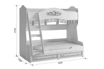 Двухэтажная кровать Алиса (1974х1404х1765) в Нальчике - предосмотр 4