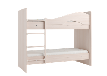 Детская 2-этажная кровать Мая на щитах со шкафом и ящиками, цвет Млечный дуб в Нальчике - предосмотр 2