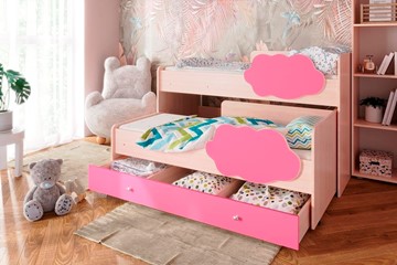 Двухъярусная детская кровать Соник 1.6 с ящиком, Розовый в Нальчике