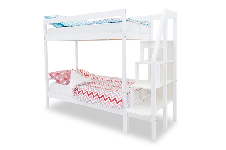 Детская 2-этажная кровать Svogen белый в Нальчике - изображение 2