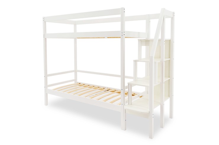 Детская 2-этажная кровать Svogen белый в Нальчике - изображение 1