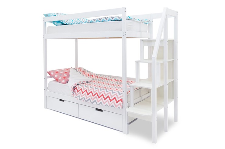 Детская 2-этажная кровать Svogen белый в Нальчике - изображение 4