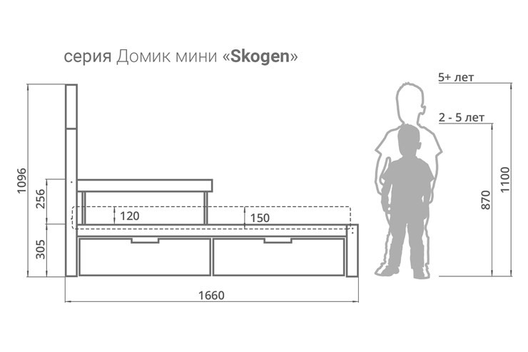 Детская кровать-домик мини Skogen синия в Нальчике - изображение 2