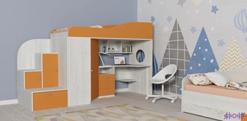 Детская кровать-шкаф Кадет-1, корпус Винтерберг, фасад Оранжевый в Нальчике