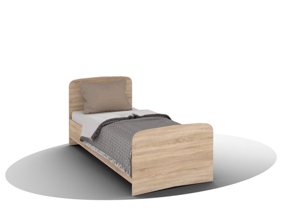 Односпальная кровать ВЕГА Кровать Кр-08 900 с плоским основанием (Сонома) в Нальчике - изображение