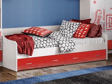 Детская кровать Алфавит (Красный) с ящиками в Нальчике