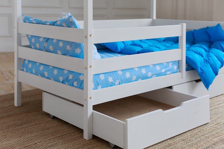 Детская кровать Домик с ящиками, цвет белый в Нальчике - изображение 3