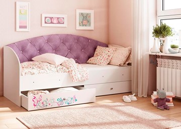 Односпальная детская кровать Эльза без бортика, Фиолетовый (латы) в Нальчике