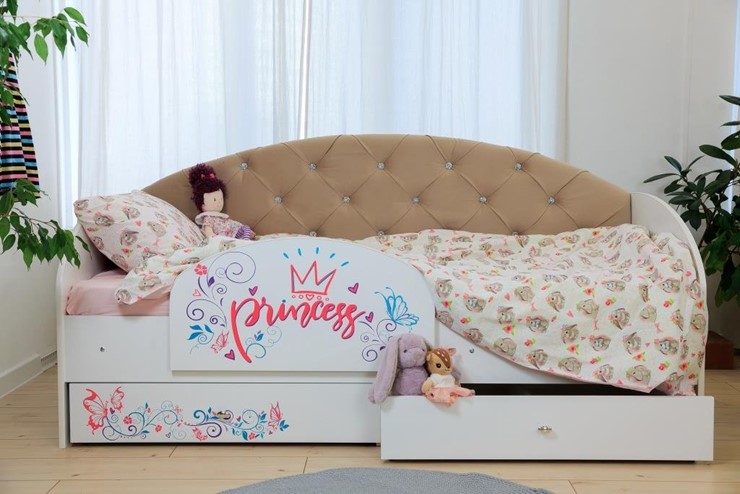 Кровать детская односпальная Эльза с бортиком, Бежевый (латы) в Нальчике - изображение 5