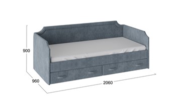 Кровать детская Кантри Тип 1, ТД-308.12.02 (Замша синяя) в Нальчике - предосмотр 2