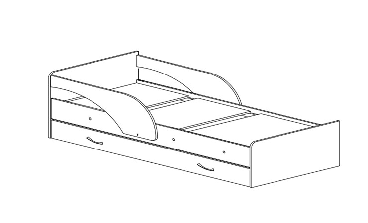Кровать детская Максимка, цвет Млечный дуб в Нальчике - изображение 1