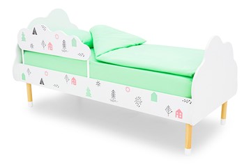 Кровать в детскую Stumpa Облако "Домики розовый, бирюзовый" в Нальчике