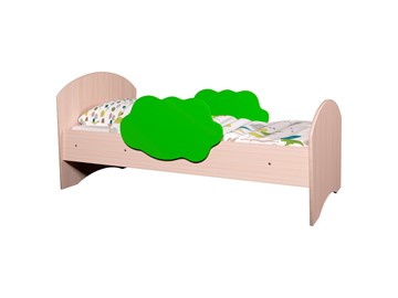 Детская кровать с бортиками Тучка, корпус Дуб млечный, фасад Лайм в Нальчике