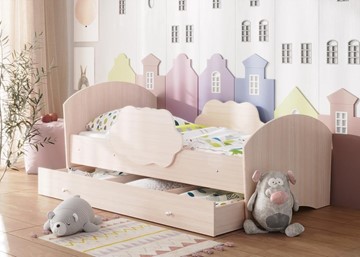 Детская кровать Тучка с ящиком, корпус Дуб млечный, фасад Дуб млечный в Нальчике