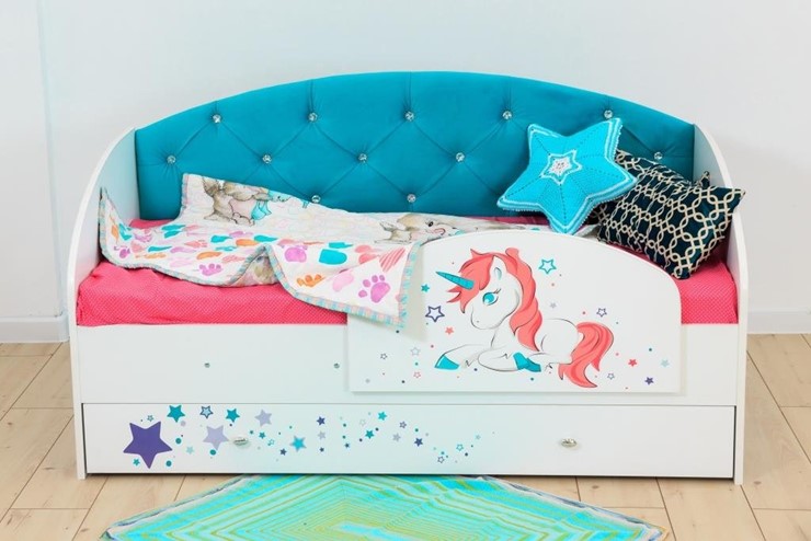 Детская кровать Звездочка с бортиком, Бирюза в Нальчике - изображение 5