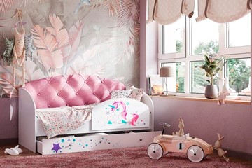 Односпальная детская кровать Звездочка с бортиком, Розовый в Нальчике