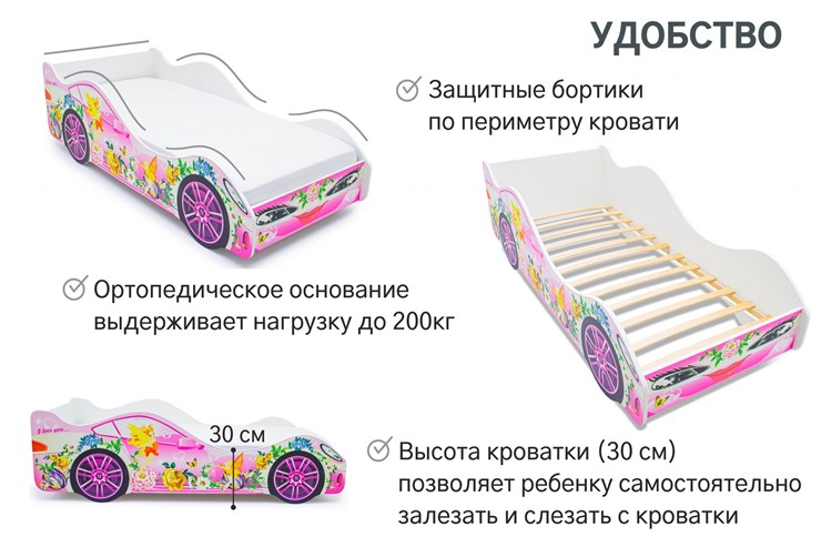 Детская кровать-машина Фея в Нальчике - изображение 4