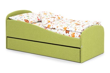 Кровать в детскую с ящиком Letmo авокадо (рогожка) в Нальчике