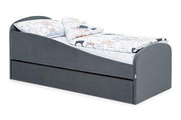 Мягкая кровать с ящиком Letmo графит (велюр) в Нальчике