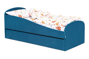 Кровать в детскую с ящиком Letmo морской (велюр) в Нальчике