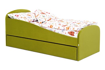 Кровать с ящиком Letmo оливковый (велюр) в Нальчике