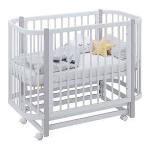 Кроватка в детскую POLINI Kids Simple 350 Белый / Серый в Нальчике