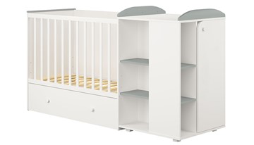 Детская кровать с комодом POLINI Kids Ameli 800 Белый / Серый, серия AMELI в Нальчике - предосмотр