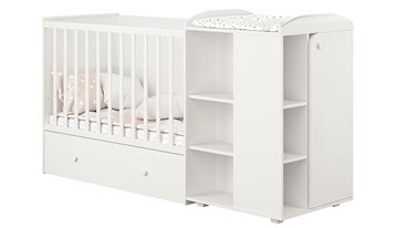 Детская кровать с комодом POLINI Kids Ameli 800 Белый, серия AMELI в Нальчике - предосмотр 1