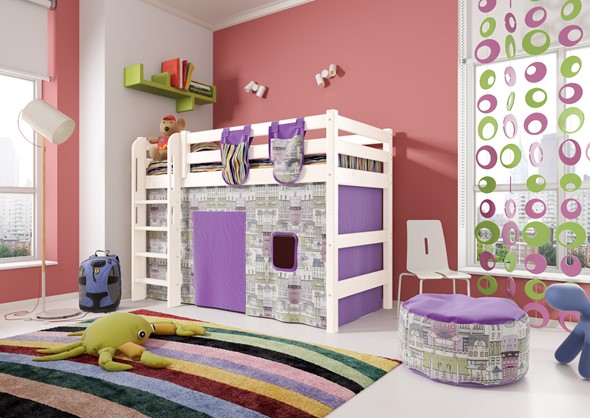 Кровать-чердак в детскую Соня,  Вариант 5 Белый в Нальчике - изображение