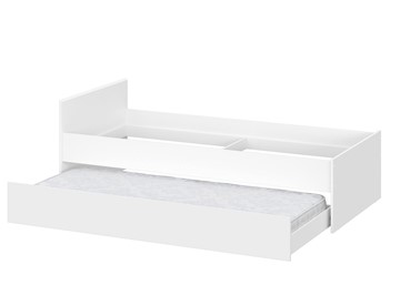 Выкатная кровать в детскую Токио, белый текстурный (одинарная (0,9х2,0) + выкатная) в Нальчике - предосмотр