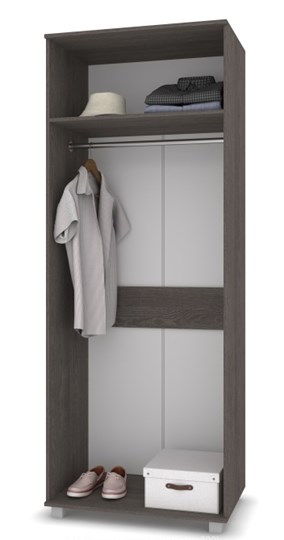 Распашной шкаф В-21, Серый дуб/Белый в Нальчике - изображение 1