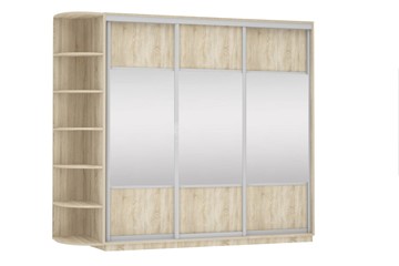 Шкаф 3-створчатый Экспресс (Комби), со стеллажом 2400х600х2400, дуб сонома в Нальчике