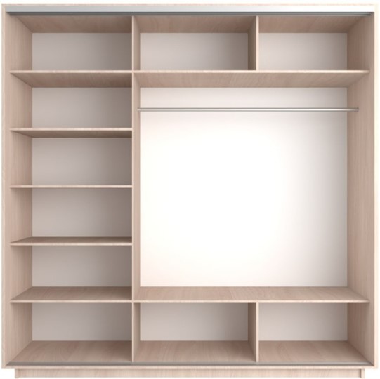 Шкаф 3-х створчатый Экспресс (Комби) 2100х600х2200, дуб молочный в Нальчике - изображение 1