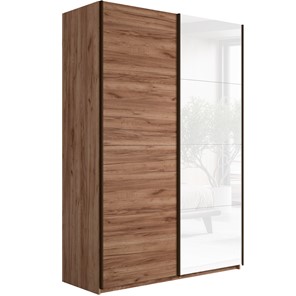 Шкаф 2-дверный Прайм (ДСП/Белое стекло) 1200x570x2300, Крафт табачный в Нальчике