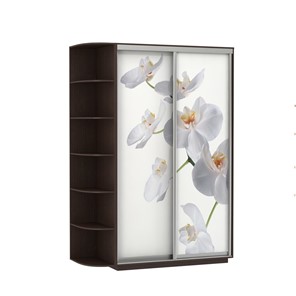 Шкаф 2-х дверный Экспресс 1700x600x2200, со стеллажом, Орхидея белая/венге в Нальчике