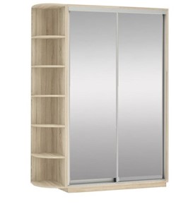 Шкаф 2-дверный Экспресс (2 зеркала), со стеллажом 1900x600x2400, дуб сонома в Нальчике