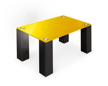 Журнальный стол Колизей-8, черный/желтое стекло в Нальчике