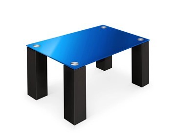 Журнальный столик Колизей-8, черный/синее стекло в Нальчике