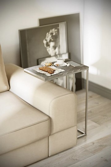 Придиванный столик Агами (серый мрамор) в Нальчике - изображение 1
