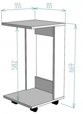 Приставной стол TC12, ДСС-Белый в Нальчике - изображение 1