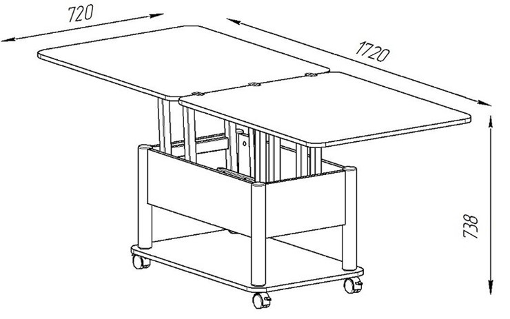 Складной стол-трансформер Дебют-3, серый/белый в Нальчике - изображение 4