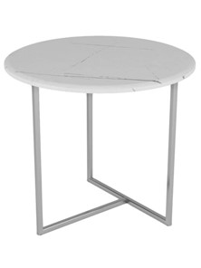Круглый столик Альбано (белый мрамор-хром) в Нальчике