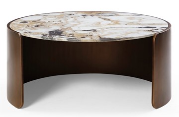 Журнальный столик CT3095CL (D90) белая керамика /бронзовый в Нальчике