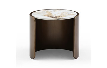 Столик круглый ET3095CI (D40) белая керамика /бронзовый в Нальчике