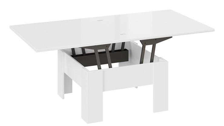 Квадратный столик Glance тип 1 (Белый/Стекло белый глянец) в Нальчике - изображение 4