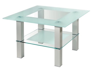 Столик стеклянный Кристалл 1 (алюминий-прозрачное) в Нальчике
