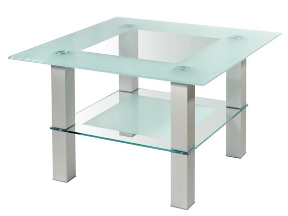 Столик стеклянный Кристалл 1 (алюминий-прозрачное) в Нальчике - изображение