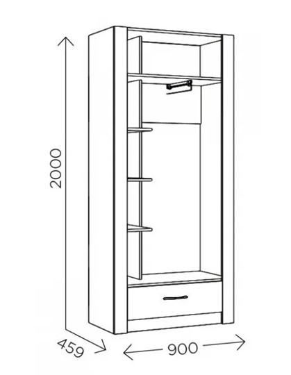 Шкаф гардеробный Ева 5 М1 дуб ирландский/белый матовый в Нальчике - изображение 2